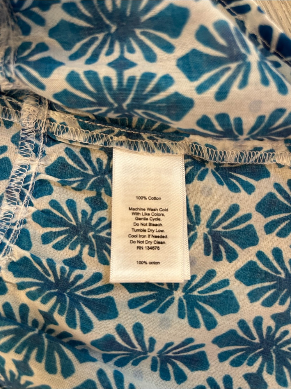 Vineyard Vines Blue Floral Peasant Tunic - Picture 4 of 4